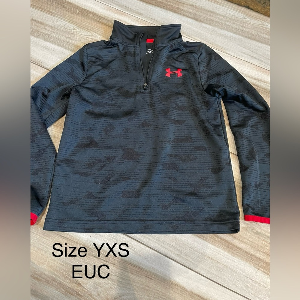 Under Armour Black Quarter-Zip with Red Logo